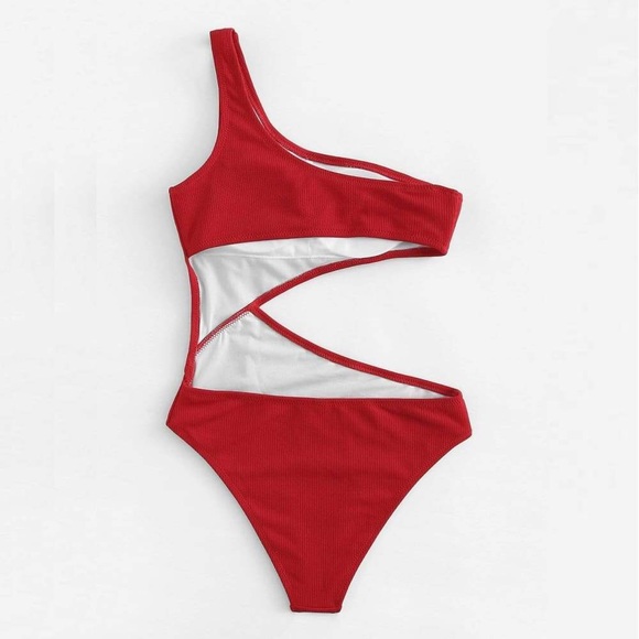 Aqua Tropic Catania Red One Piece Swinsuit - Picture 2 of 5